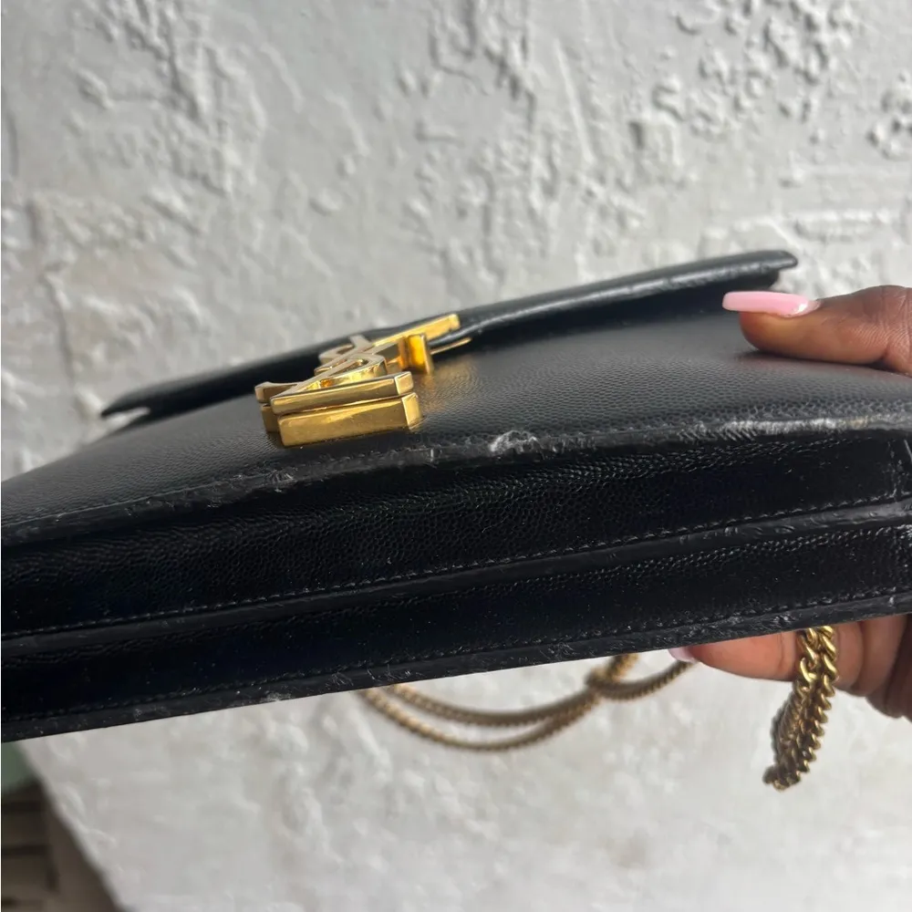 Yves Saint Laurent Black Crossbody Bag with Gold Logo - Image 4