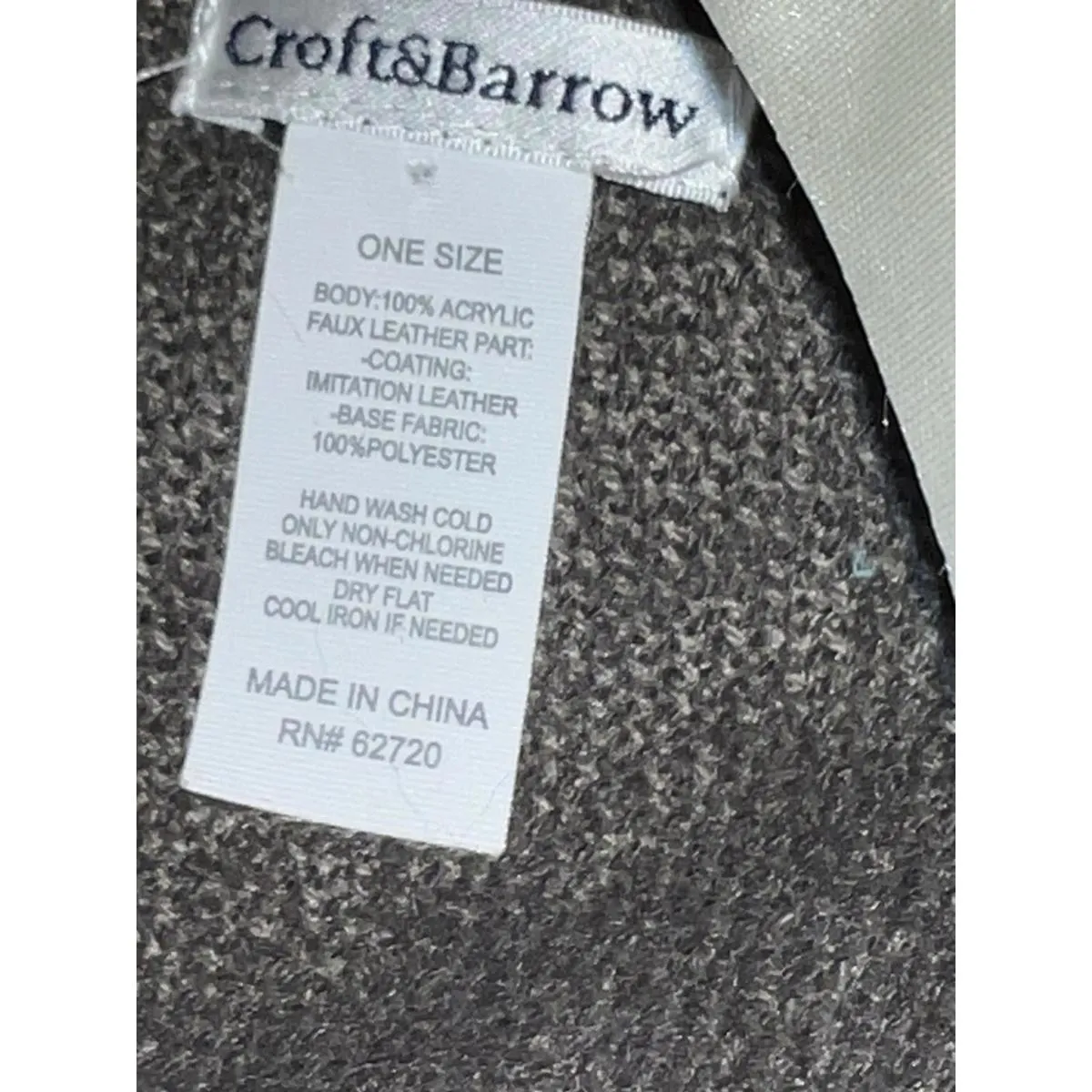 Croft & Barrow Taupe Two-Tone Toggle Poncho Cape Wrap Shawl OS Acrylic Fringe - Image 9