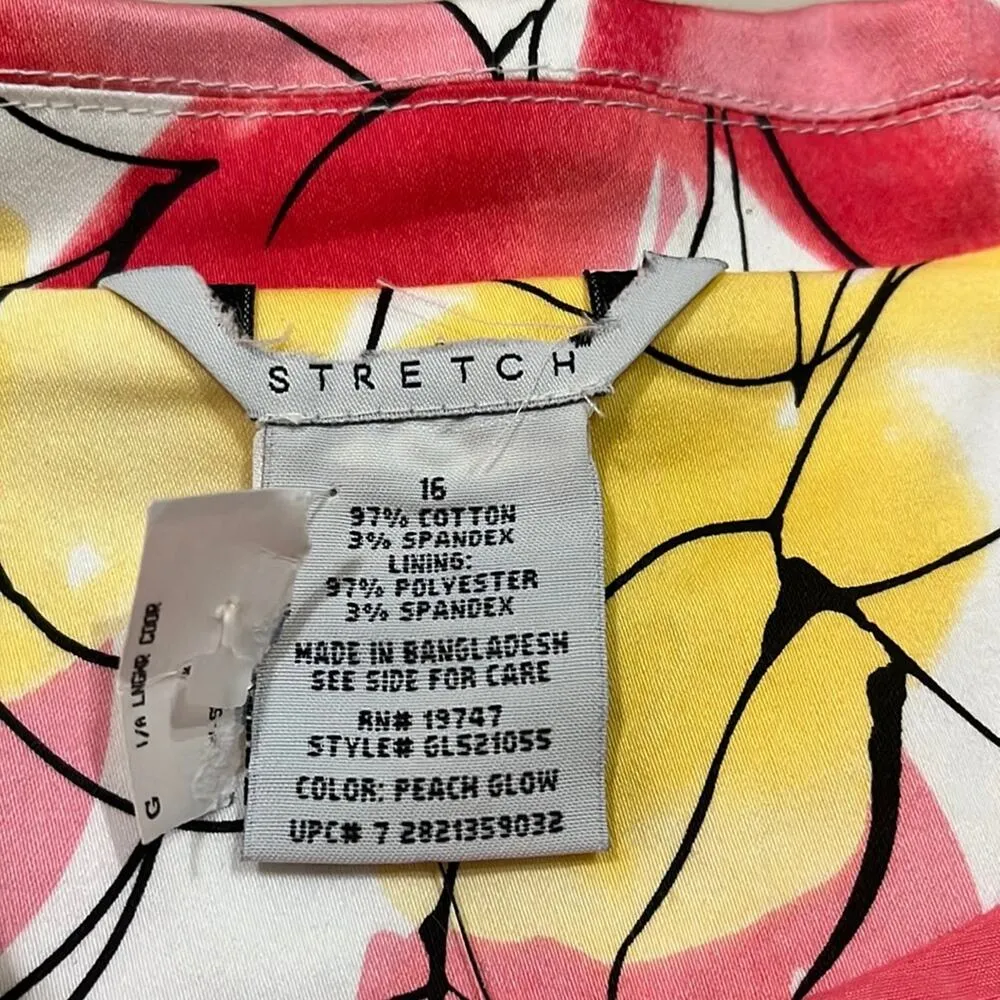 George Stretch Women Y2K Blazer 16 Cropped Stretch Shoulder Pads Floral … Pink - Image 3