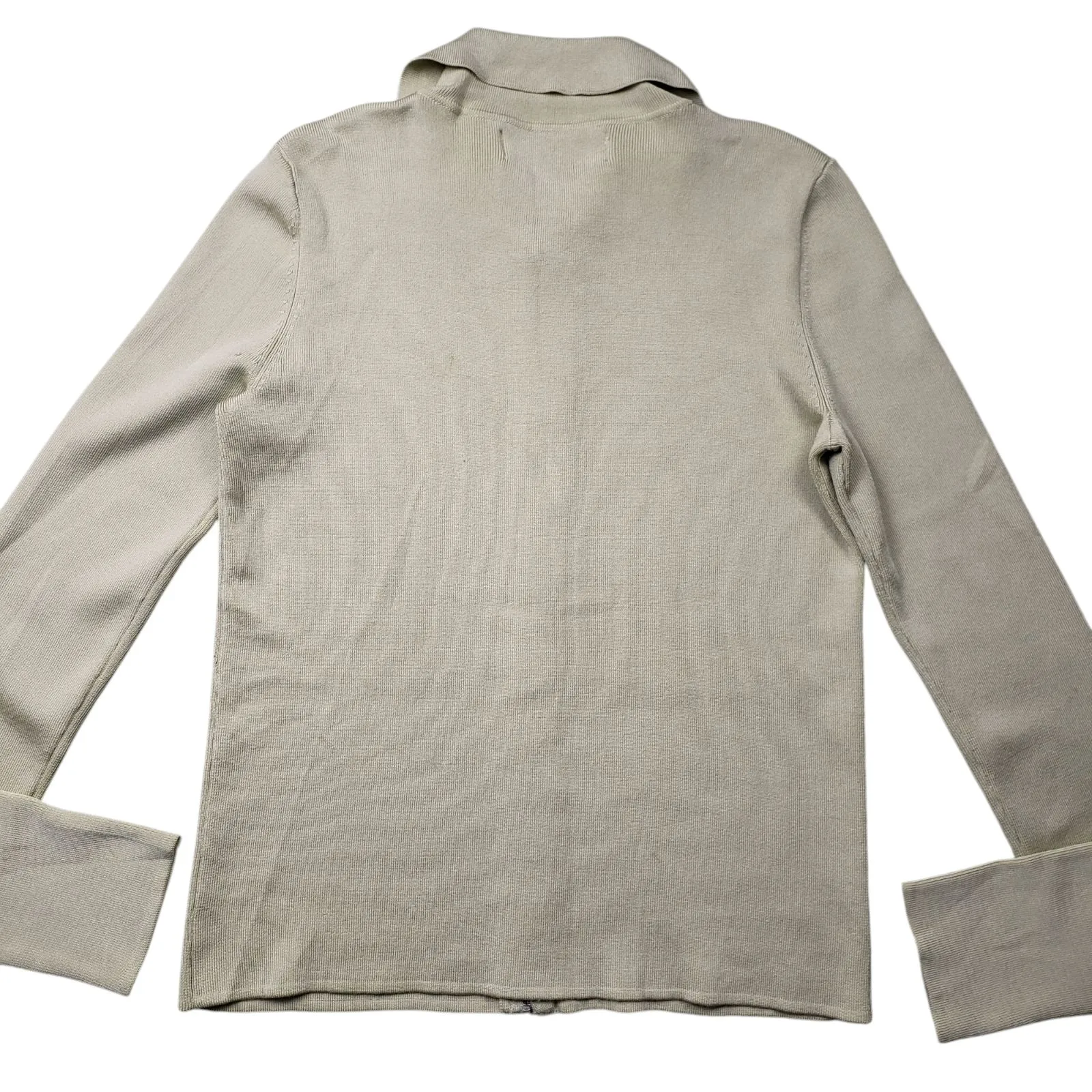 Collection Fifty Nine Bloomingdales Zip Cardigan Sweater Polo Womens Small Silk - Image 8