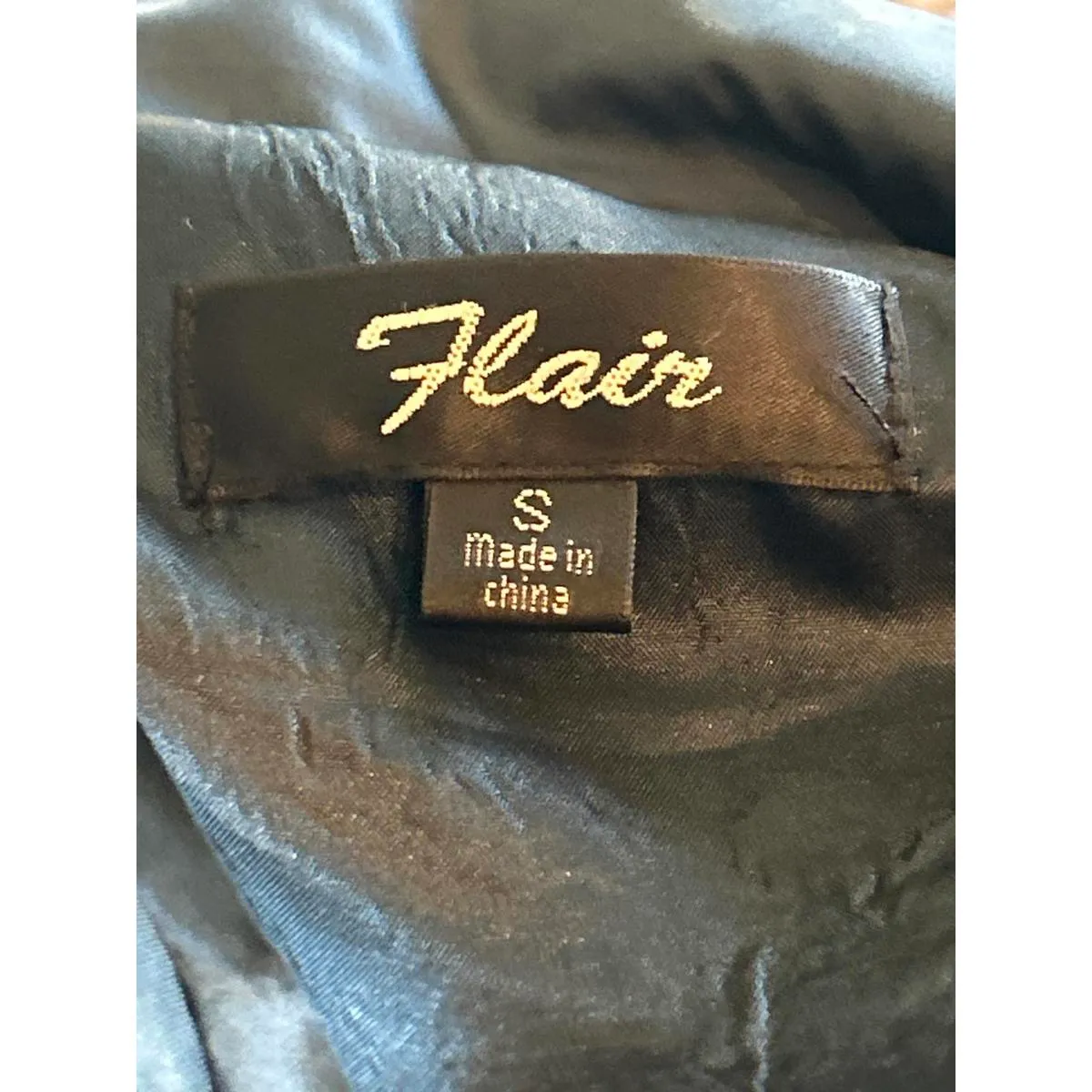 Flair Womens Jacket Small Navy Mock Neck Full Zip Crinkle Design Cozycore Blue - Image 7