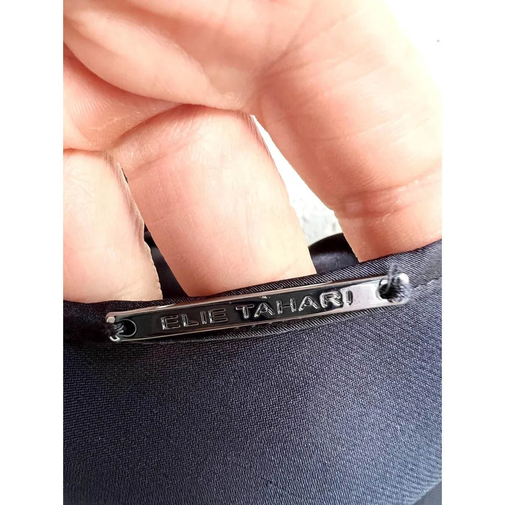 NWT Elie Tahari Silk Cowl Neck Spaghetti Strap Luciana Cami Black Women's Medium - Image 7