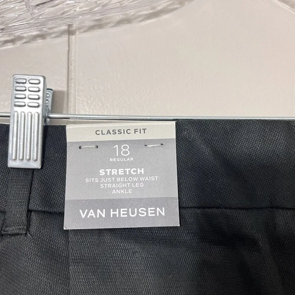 Van Heusen Women’s Black Classic Fit Straight Leg Stretch Ankle Pants Size 18NWT - Image 7