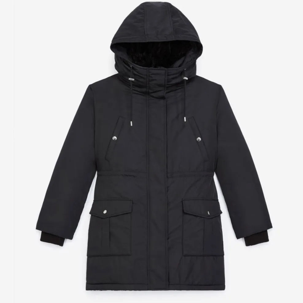 NWT The Kooples Memory Sweet Black Hooded Faux Fur Parka Women’s Size Small - Image 3