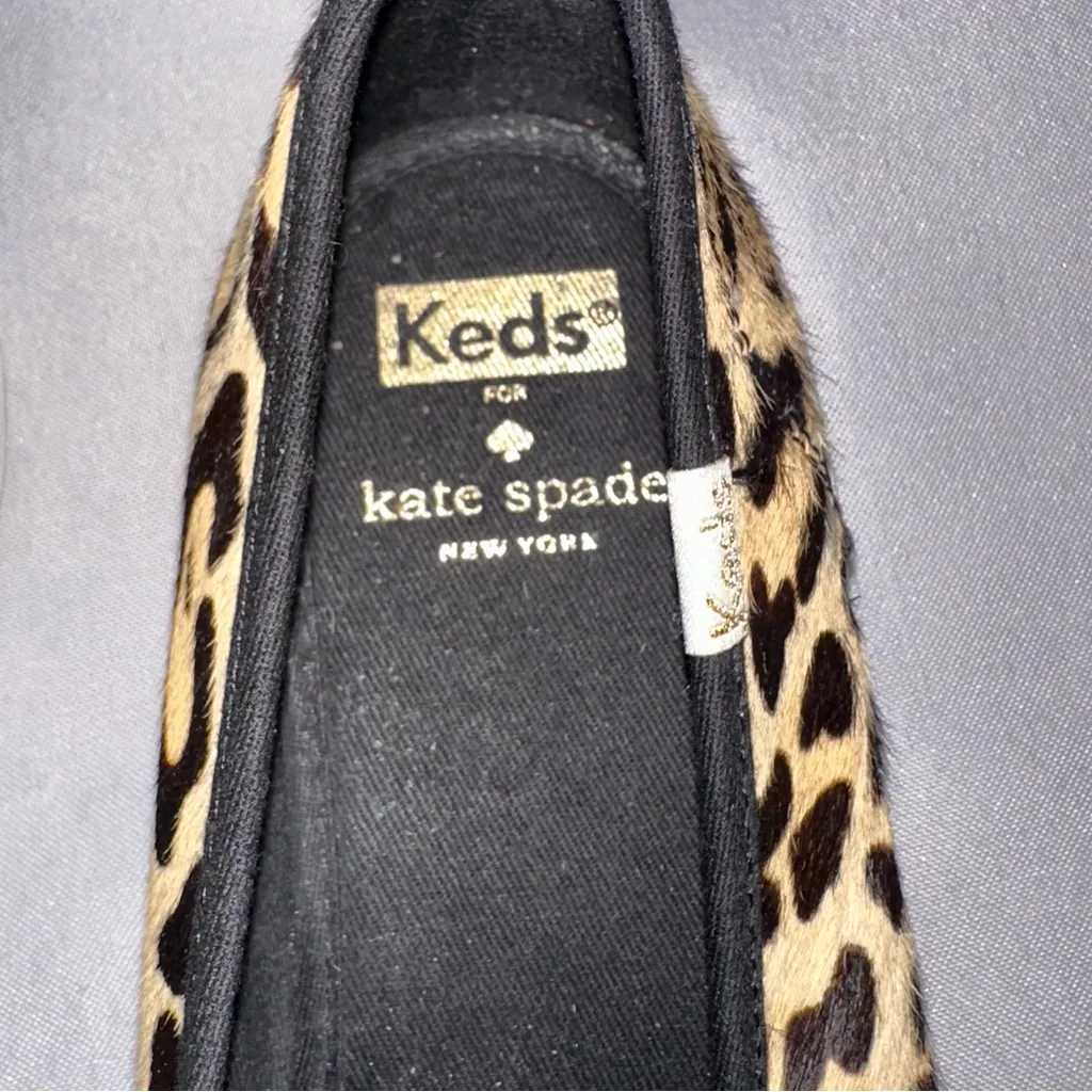 Keds X Kate Spade • Leopard Print Calf Fur Double Decker Slip On Sneaker Size 8 - Image 7