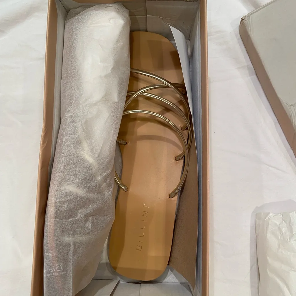 NWT, Billini Strappy sandals,‎ Gold Metallic,size 10 - Image 3