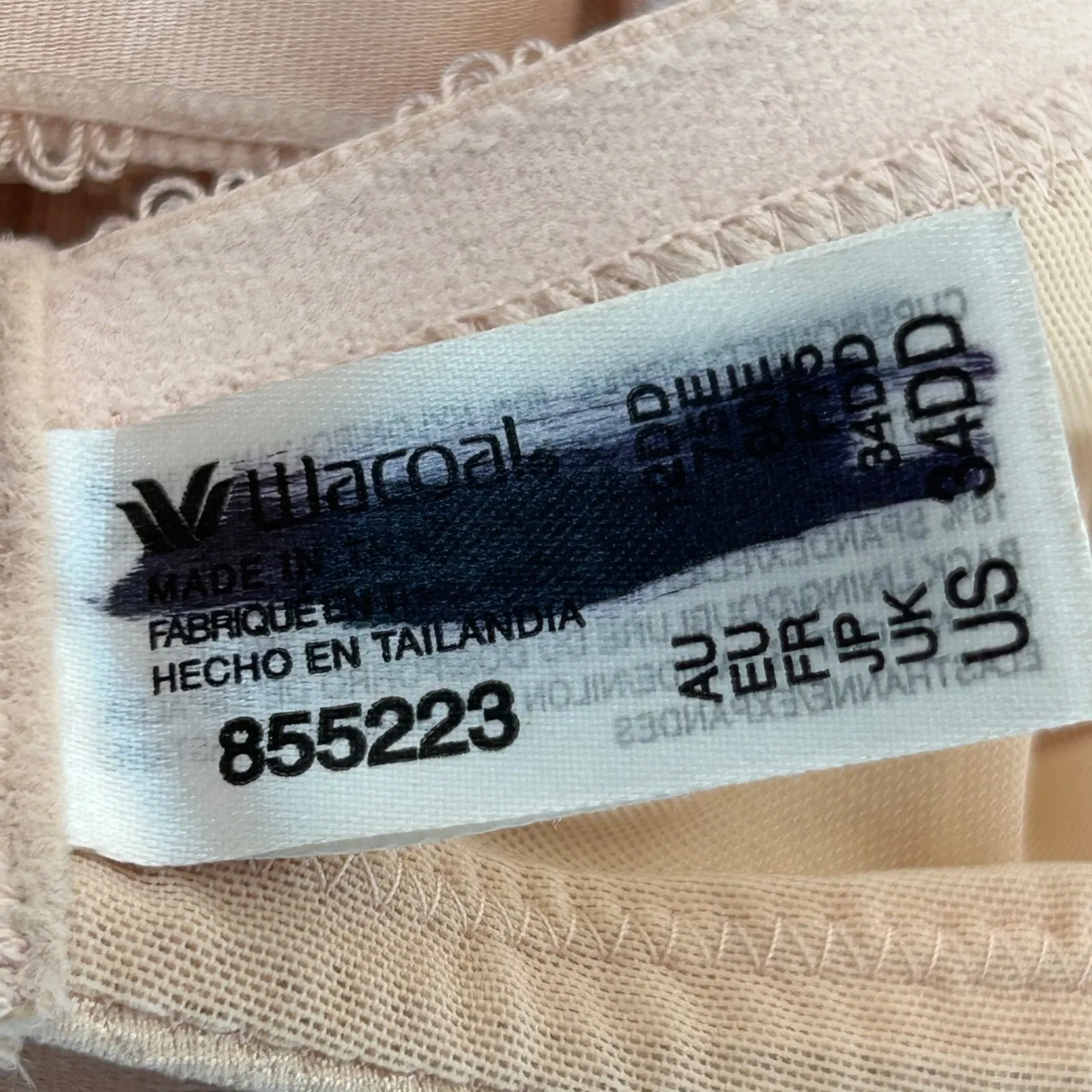 Vittaraal 34DD Full Coverage Lace Trim Bra Beige Adjustable Straps Back Closure Tan Size undefined - Image 5