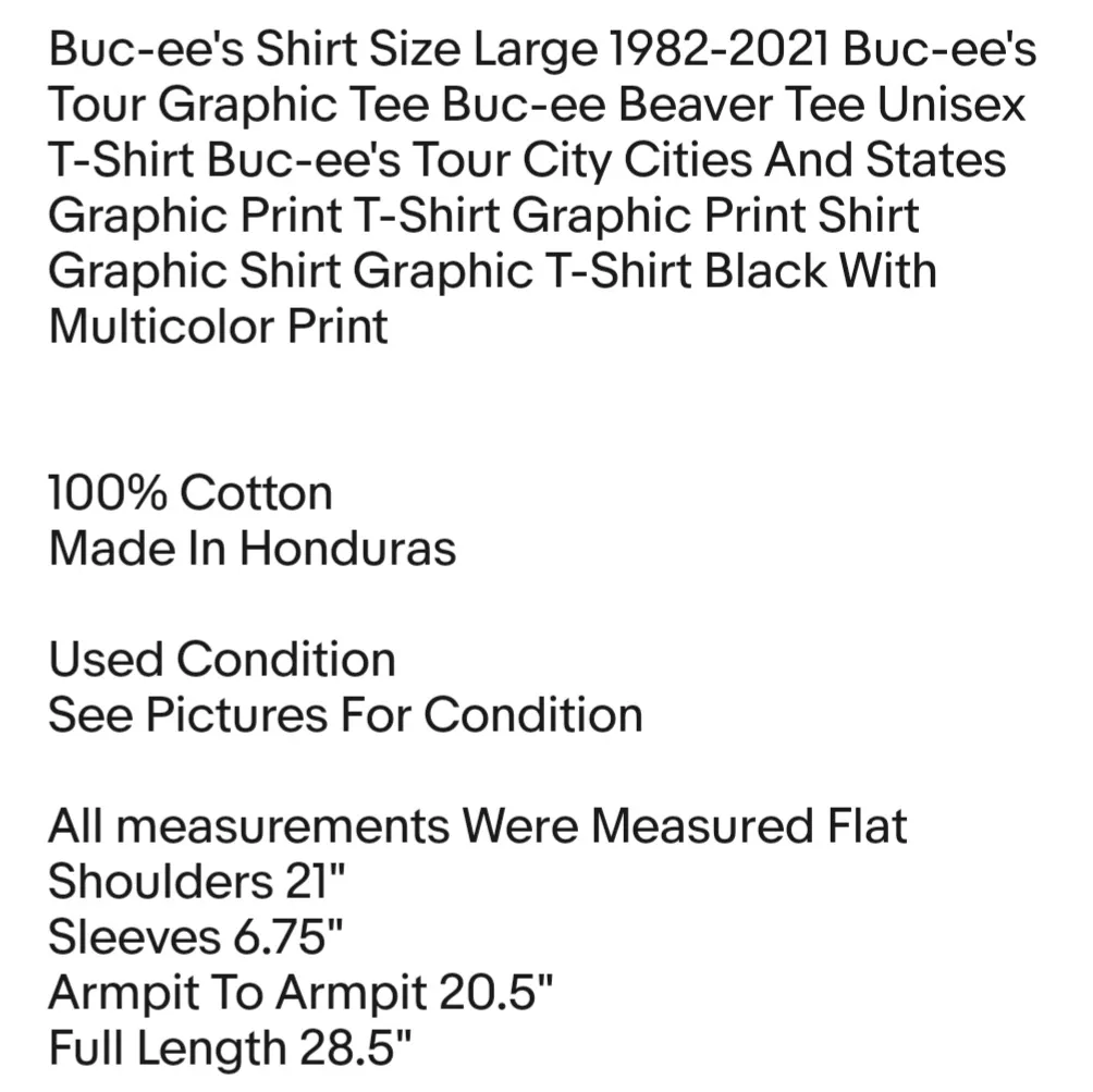 Shirt Size Large 1982-2021 Buc-ee's Tour Graphic Tee Buc-ee Beaver Tee Unisex T-Shirt - Image 2