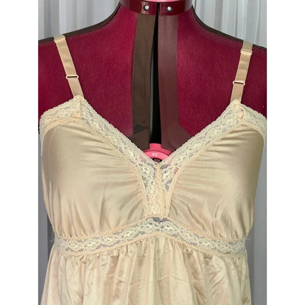 dress slip negligee nightgown nude sz 32 Tan Size M - Image 2