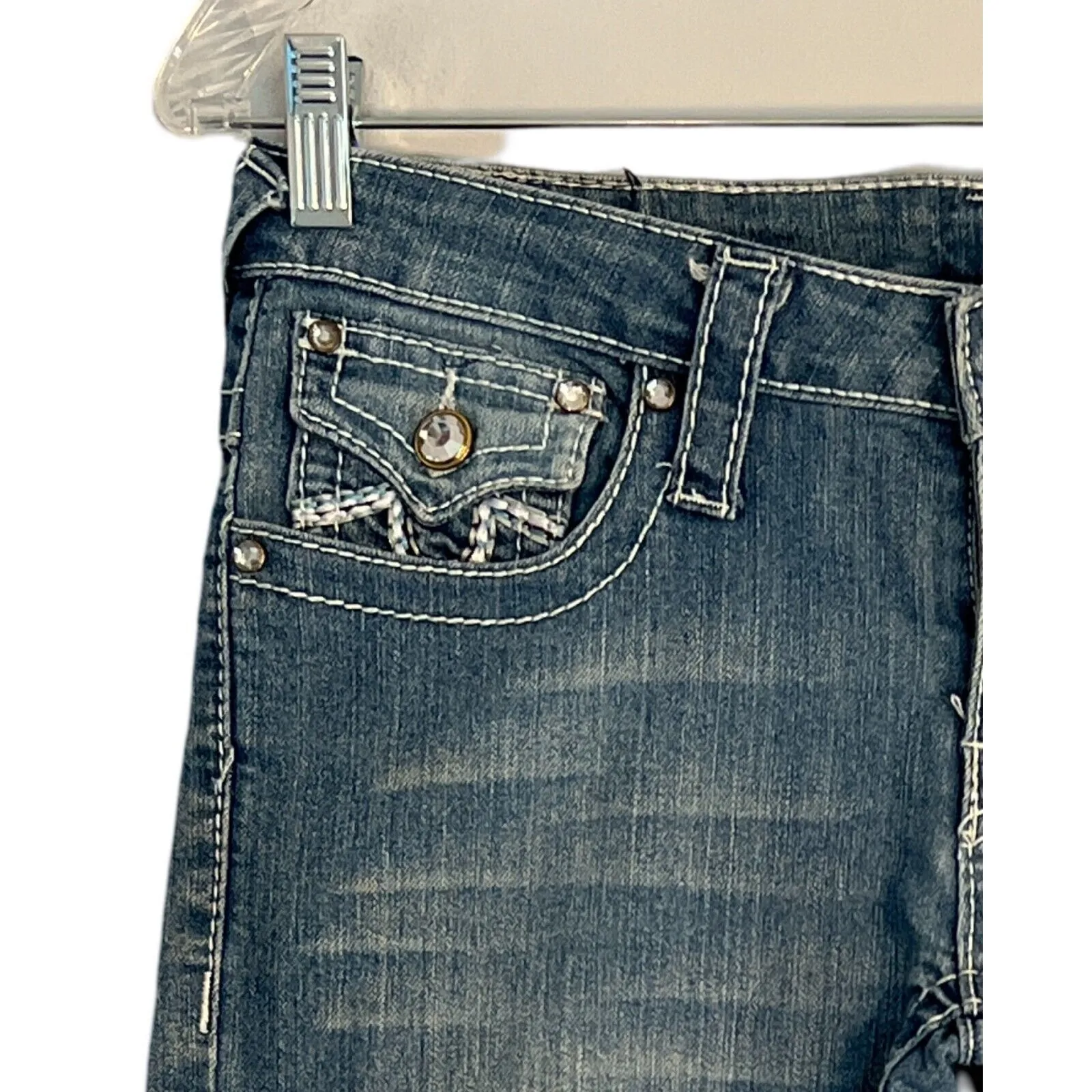 Vintage True Religion Womens Jeans Size 29 Blue Low Rise Crop Joey Super T - Image 5