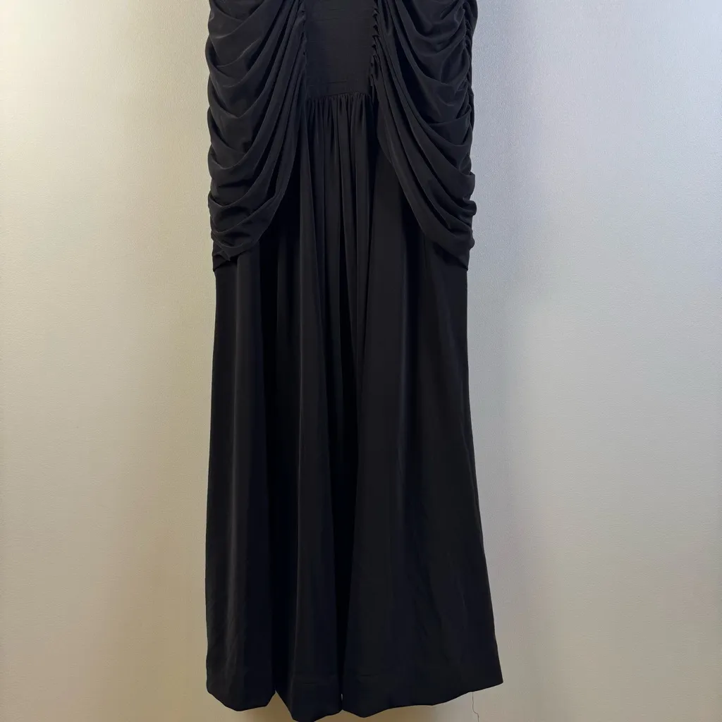 Tadashi Collection / Tadashi Shoji Black Formal Evening Gown Size M Ruched - Image 7