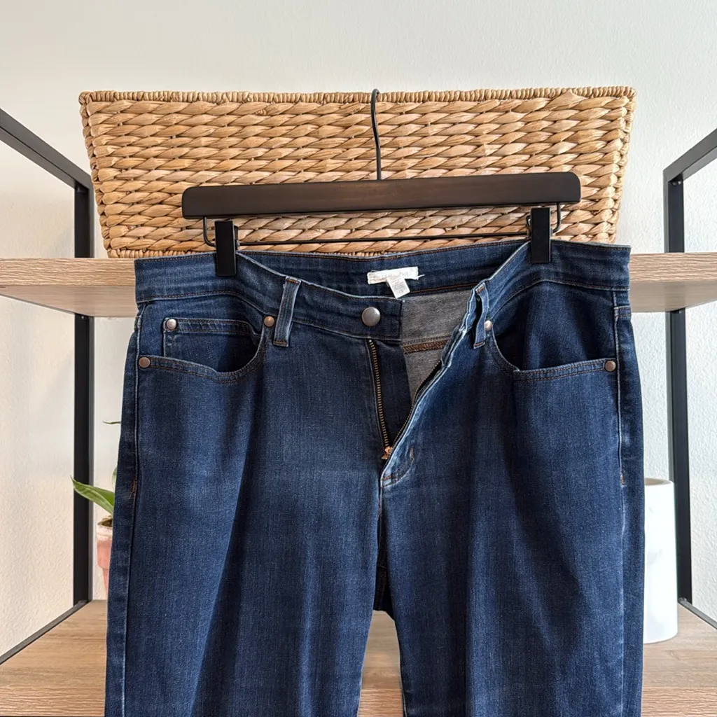 Eileen Fisher Mid-Rise Dark Wash Skinny Jeans, 12 - Image 6