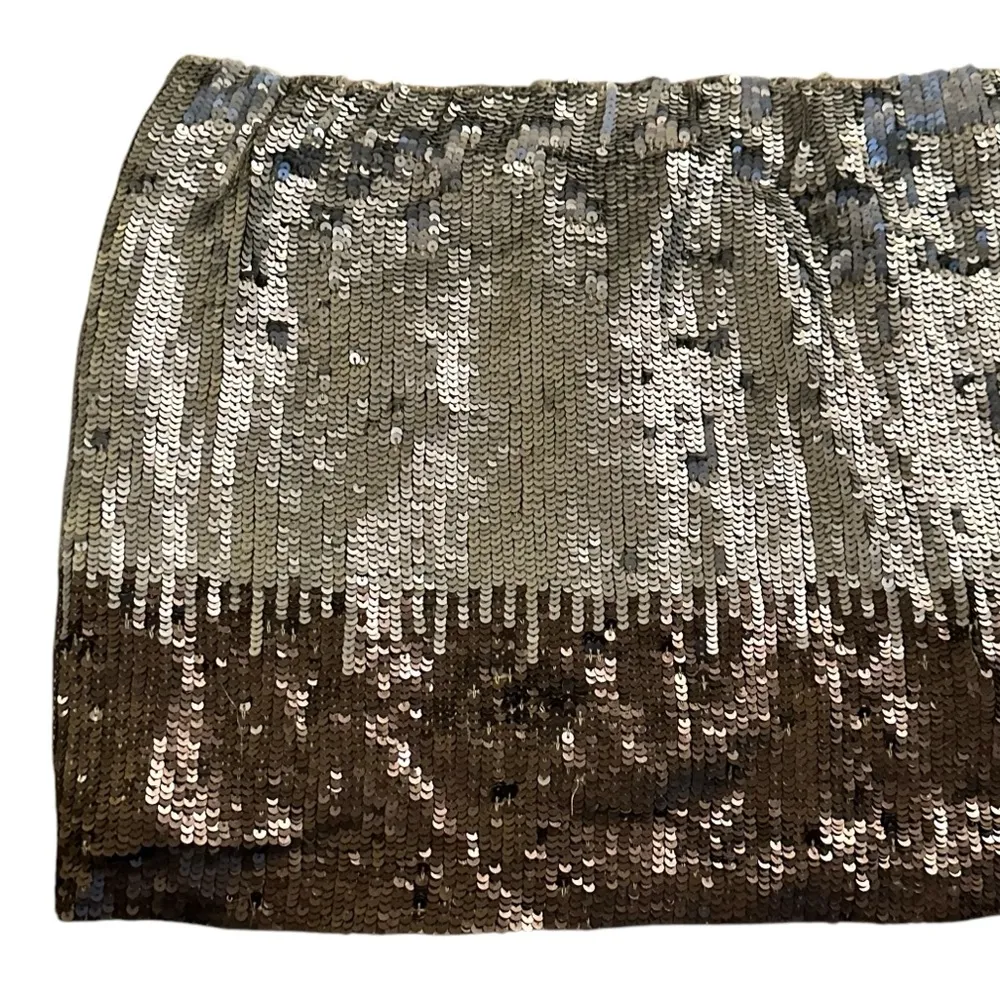 Jaloux Ombré Sequin Mini Skirt Hand Embellished‎ Party New Years Disco NWT Large Silver - Image 10