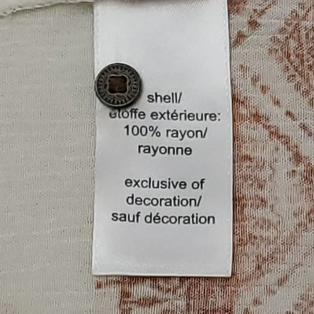 Maurices Womens Rust & Cream Cold Shoulder Boho Blouse 3X - Image 7