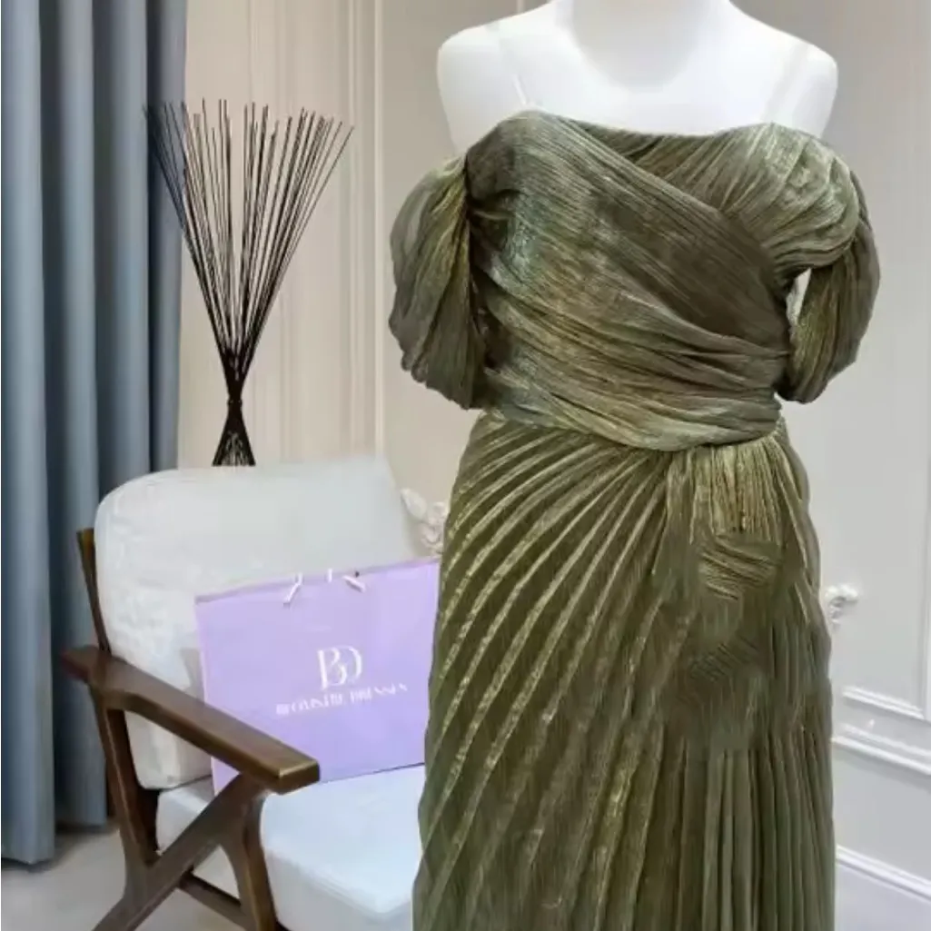 Custom Made Green Tulle Sparkle Off - Image 2