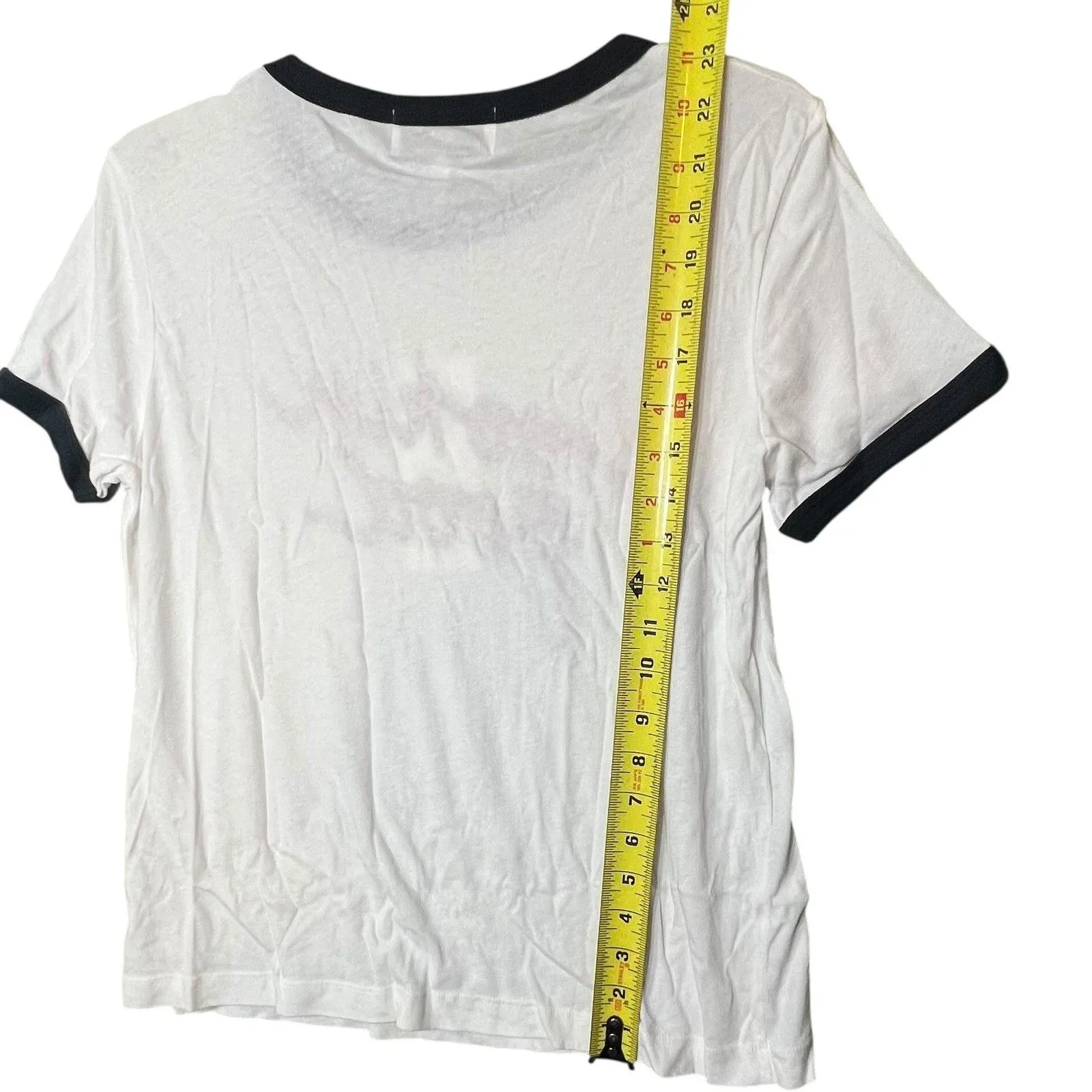 Wildfox Shirt Womens Small White Black Ringer Lookin' Good Graphic Made USA - Image 5