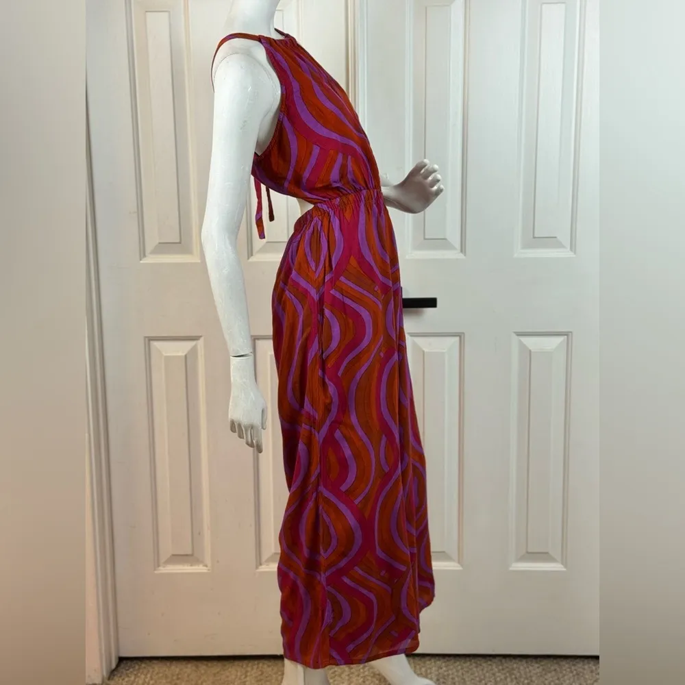 Faithfull the Brand Red and Purple Wide Leg Jumpsuit - Image 6