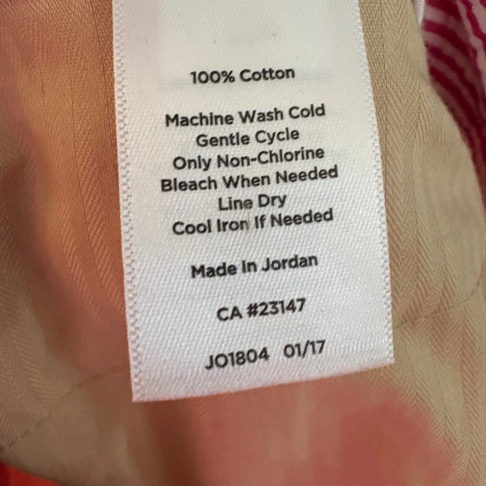 Talbots The Perfect Skimmer Pink White Stripe Cropped Pants Button Detail Size 8 - Image 7