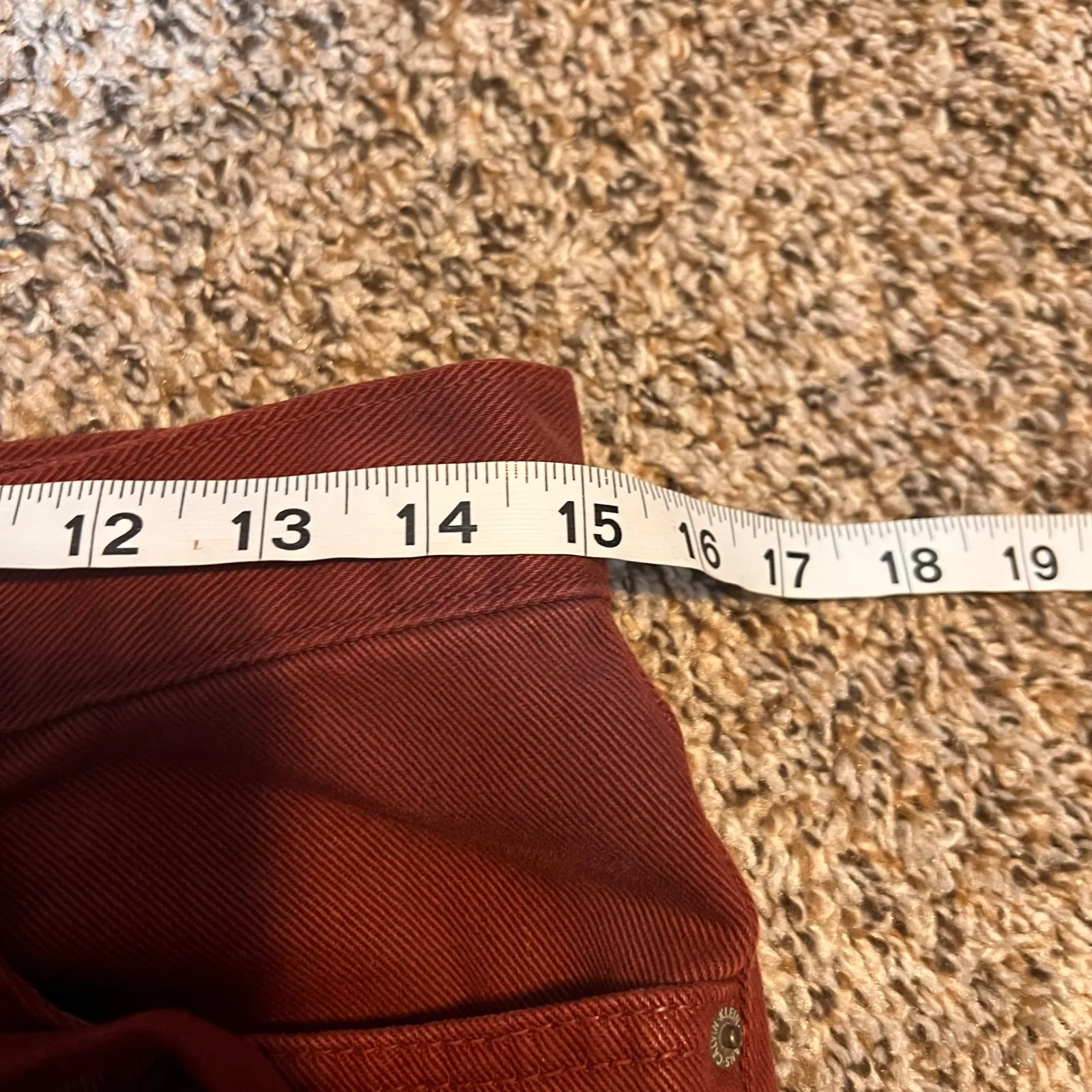 Calvin Klein Jeans Maroon Low Rider High Rise Womens Size 9 Made In‎ USA - Image 6