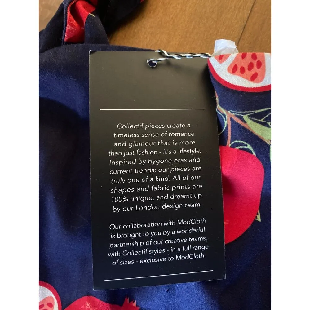 NWT ModCloth x Collectif Peace, Love, and Pomegranates Navy Blue Tank Top size 6 - Image 12