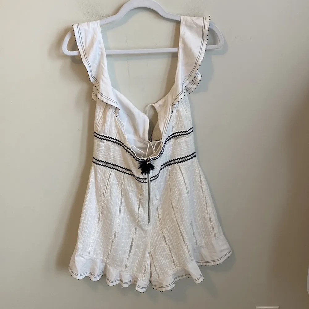 Saylor Shayna Romper White Navy - Image 56