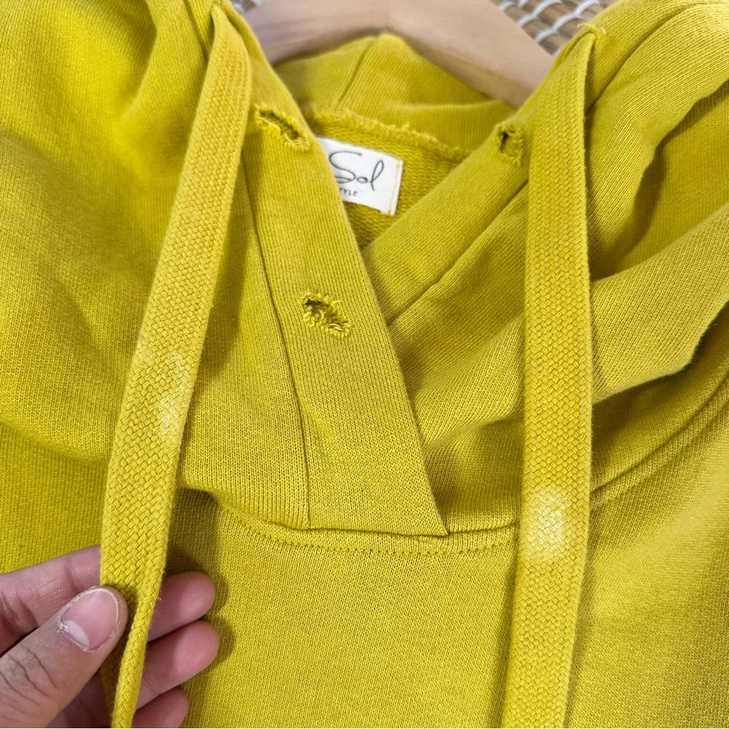 Niyama Sol Women’s Sleeveless Destroyed Hoodie in Chartreuse Yellow XL - Image 9