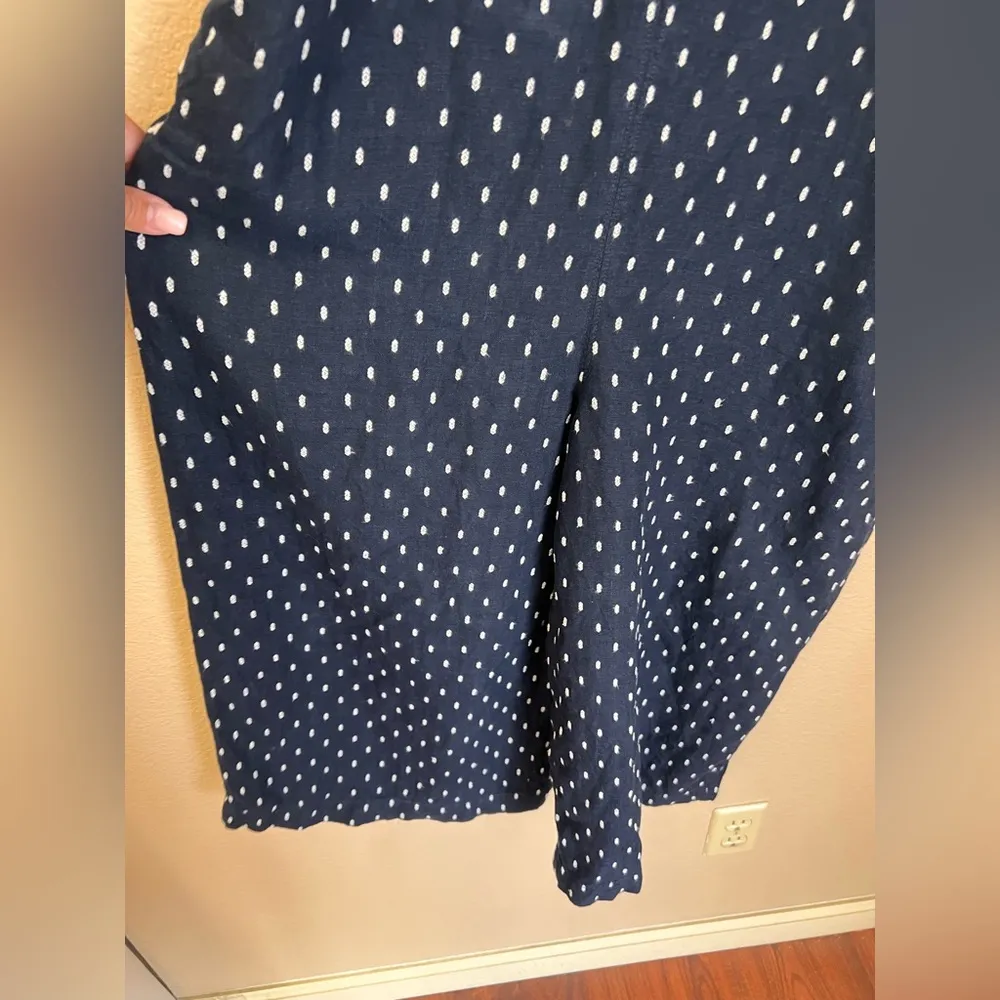 Athleta Linen Wide Leg Spaghetti Strap V-Neck Jumpsuit Size 4 - Image 5