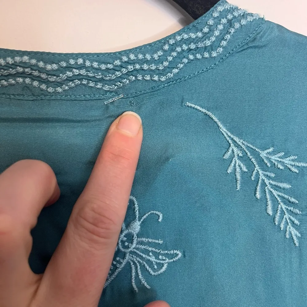 Johnny Was NWOT Christy Flowy Tie Front Whimsical Embroidered Dress XS - Image 9