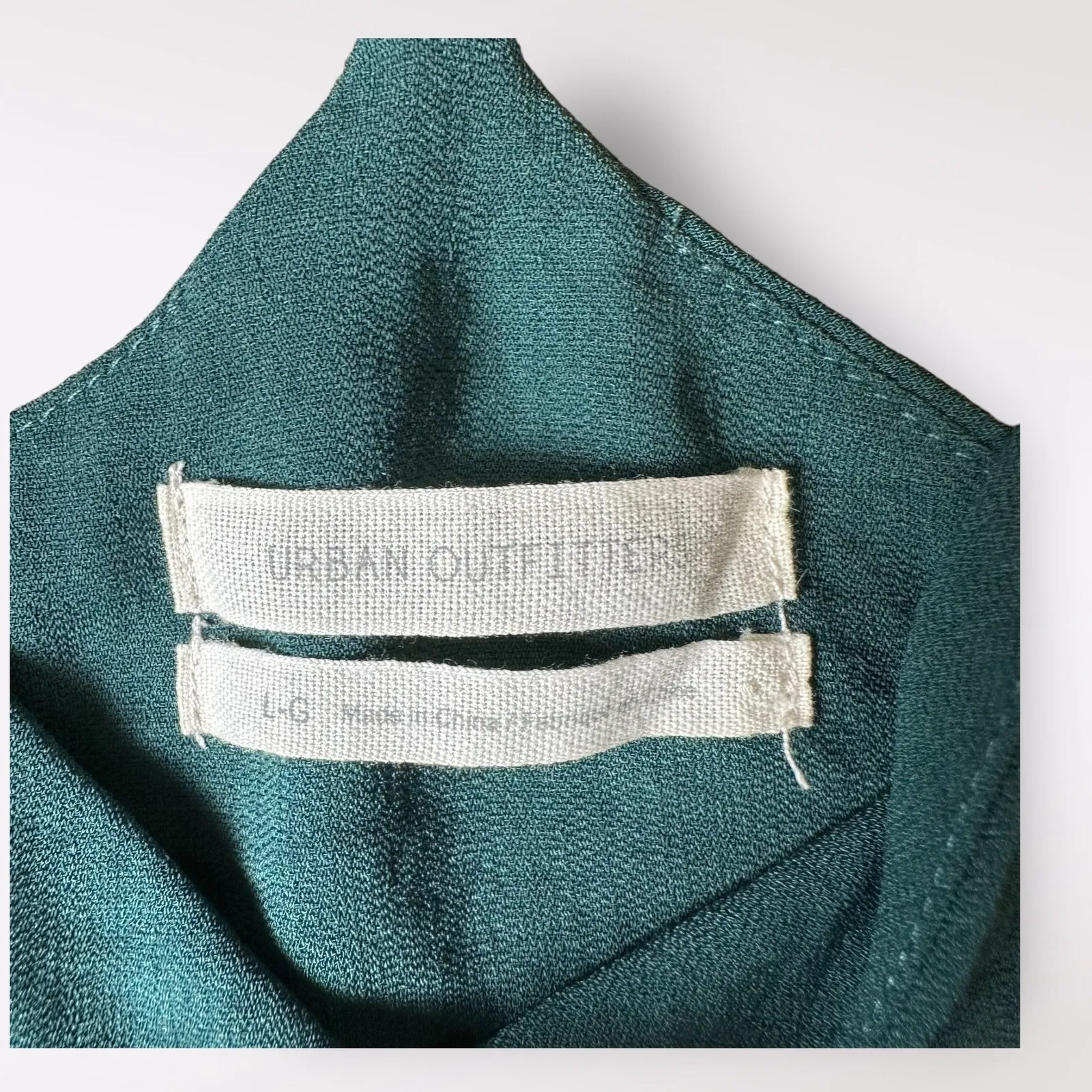 Urban Outfitters Green wrap‎ ruffled Peplum tank top blouse Size L - Image 2