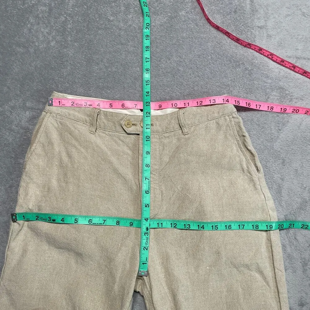 Vlas Blomme Pants Womens Medium Tan Linen Japan Lagenlook Linen Rustic Relaxed - Image 7