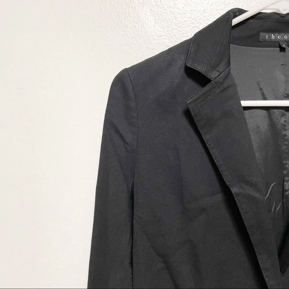Theory Black Button Blazer - Image 5