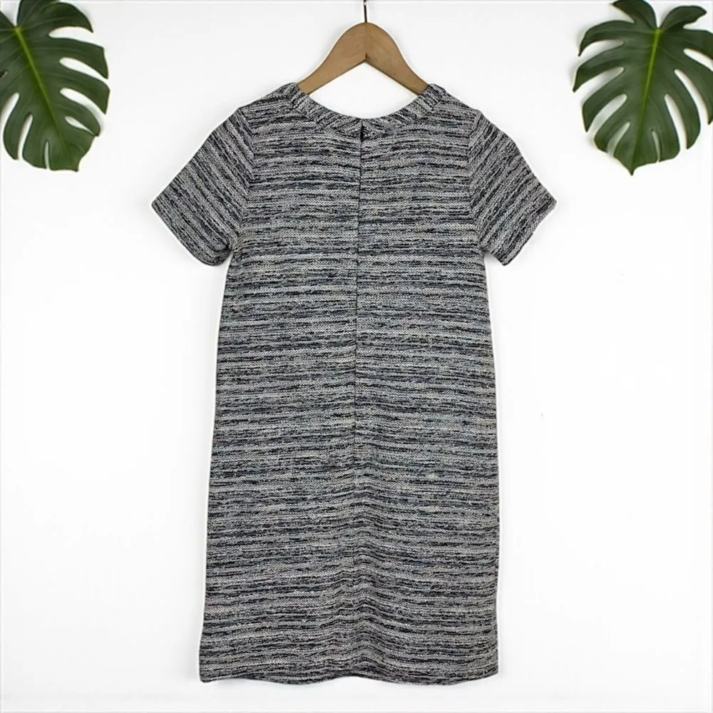 LOFT Boucle Knit Tweed Shift Dress with Pockets in Multicolor Flecks - Image 5