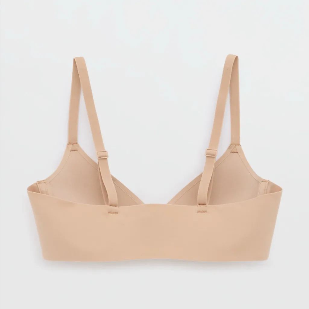 AERIE Smoothez Pull On Push Up Plunge Bra in Sand Tan Beige Size 32A NWT - Image 4
