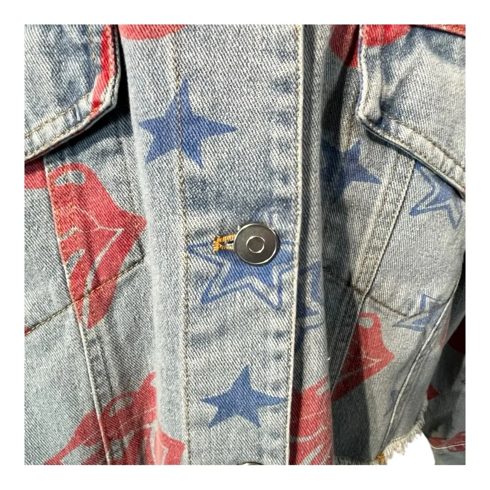 Fantastic Fawn  The Rolling Stones Stars & Tongue Graphic Jacket Size Small NWT - Image 6