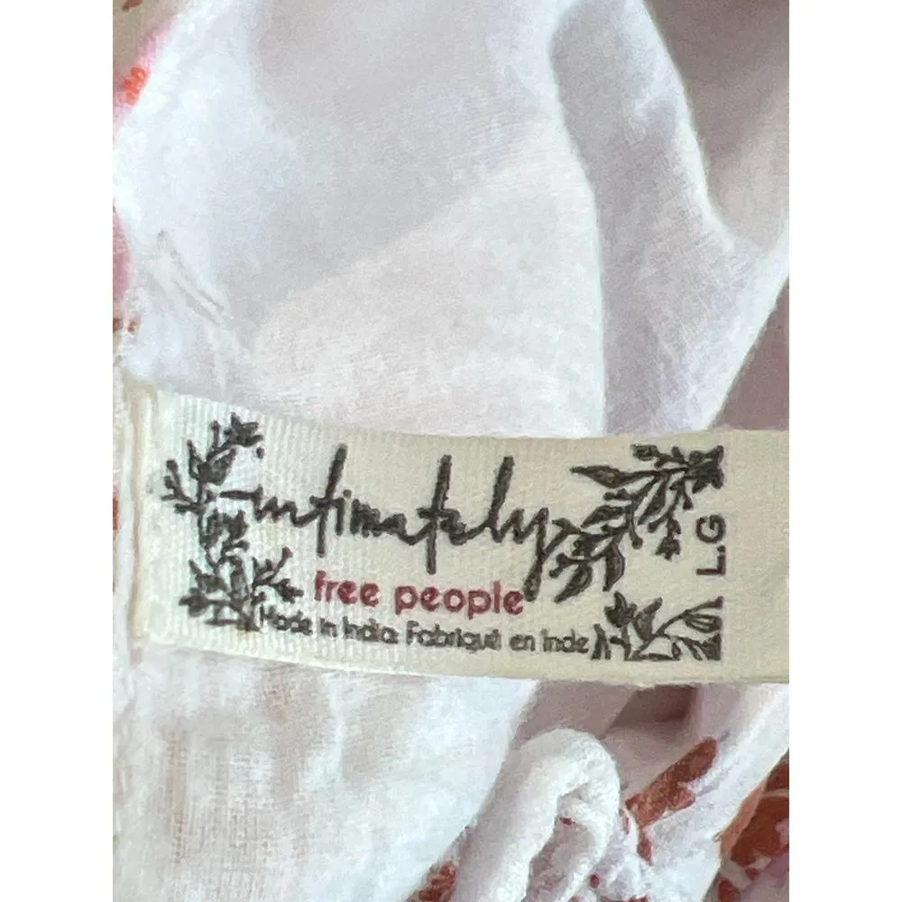 Free People Dessa Floral Boho Bodysuit Womens Size L Flounce *READ* Hippie Indie - Image 8