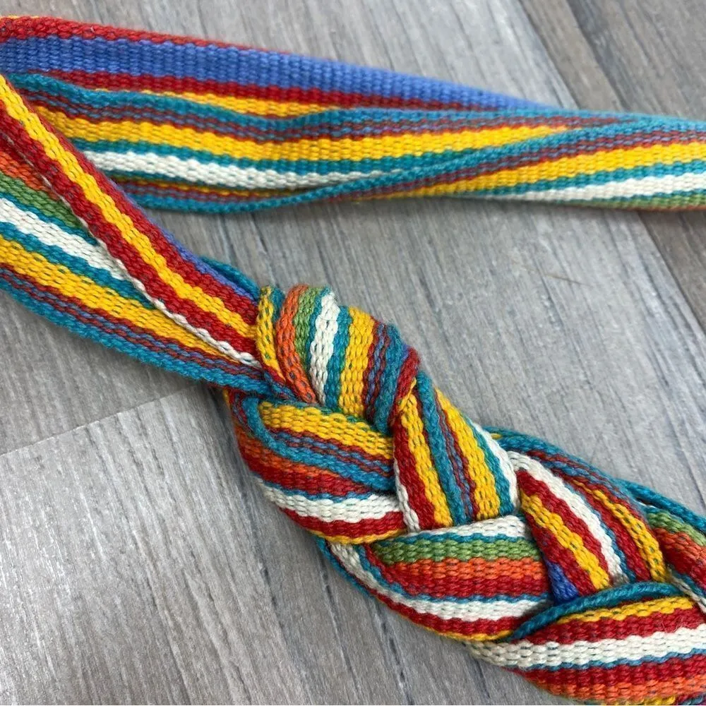 Multicolor Braided Canvas Tie Belt - Image 3