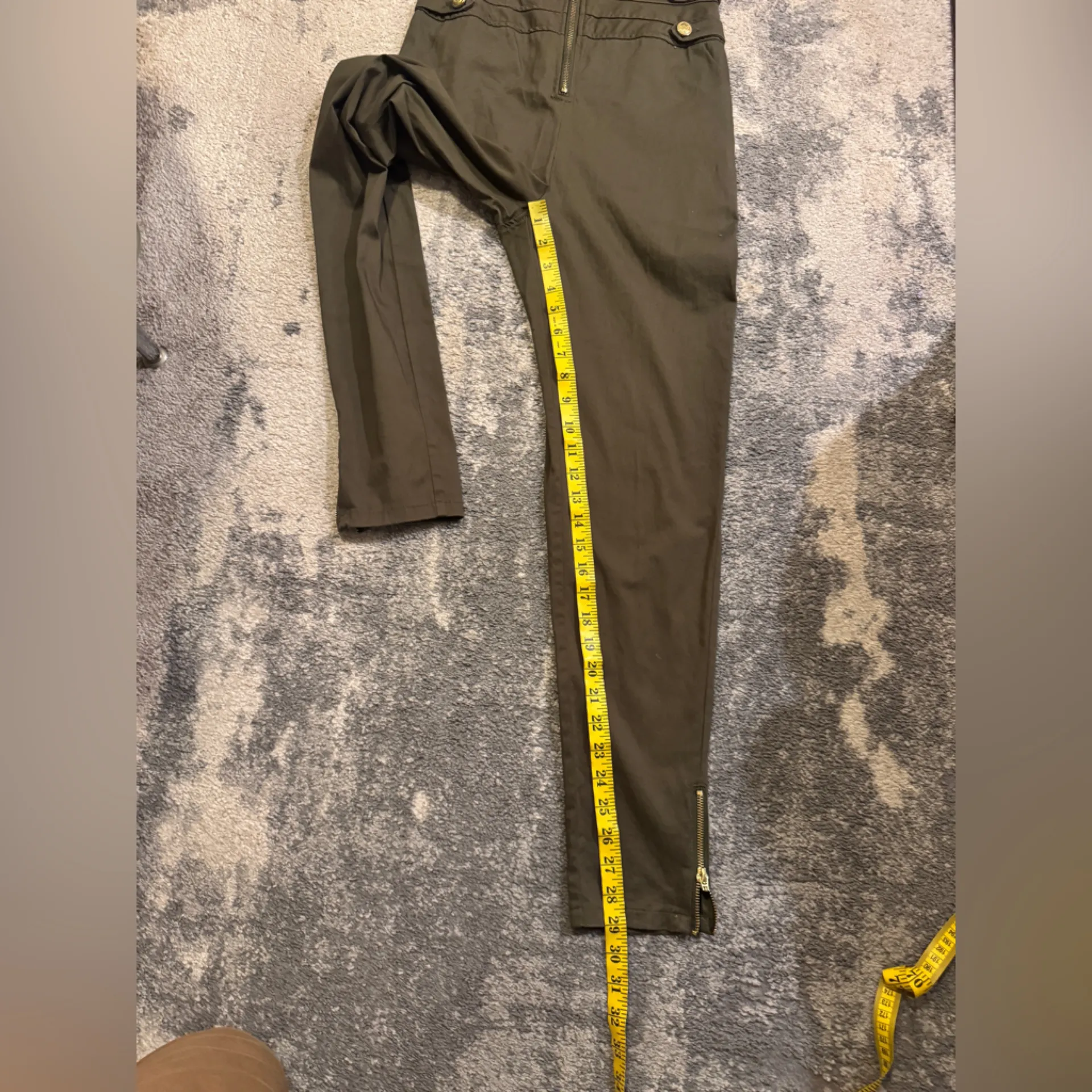 VENUS Khaki Jumpsuit with Gold Accents - Image 7