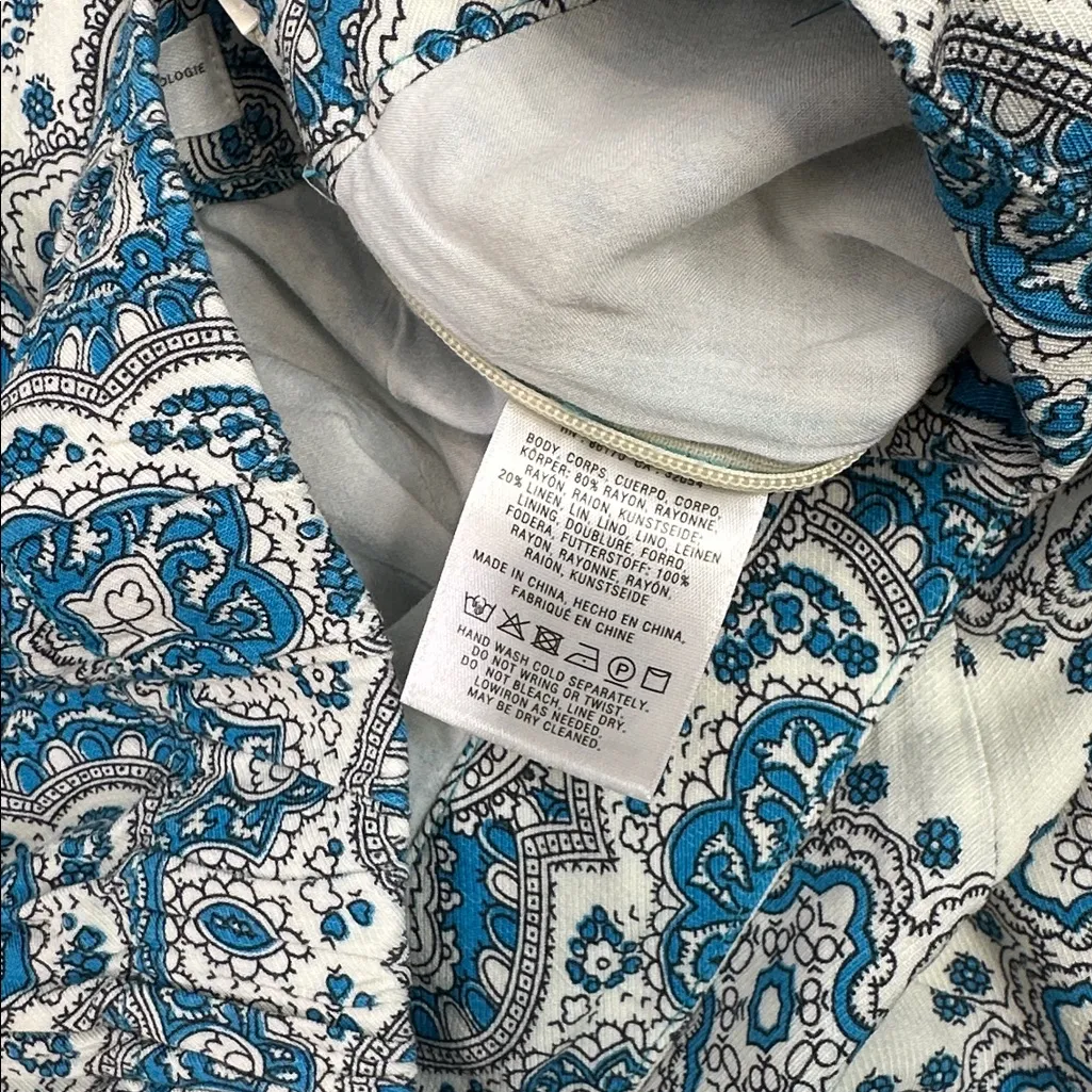 Anthropologie featherbone talese paisley print wide leg pants size 0 - Image 7