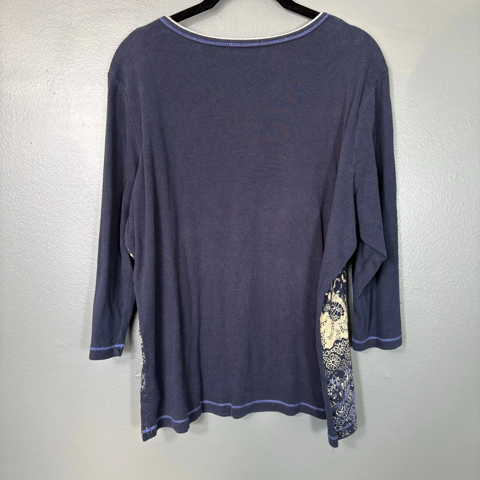 Blue Canyon Vintage 90's Y2K Blue Grunge Boho Top - Image 7