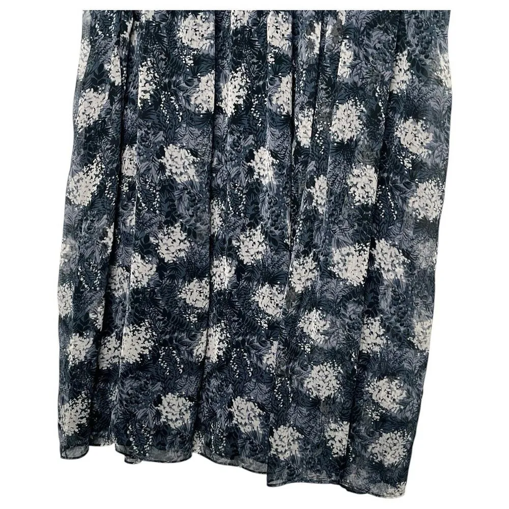 Joie Dress Womens L Thelen Baltic Swing Trapeze Chiffon High Neck Lined Blue - Image 6