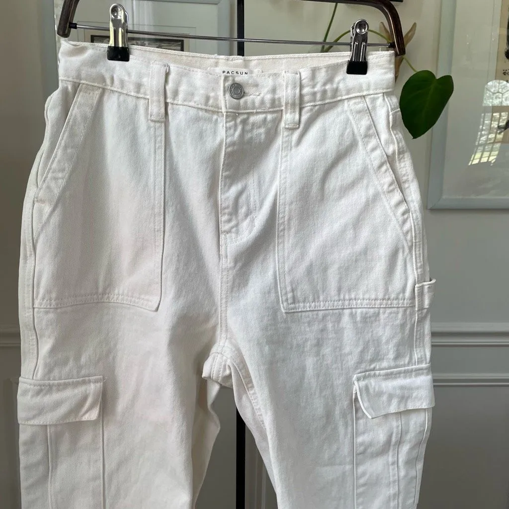PacSun White Cargo Dad Jeans $60 28 - Image 3