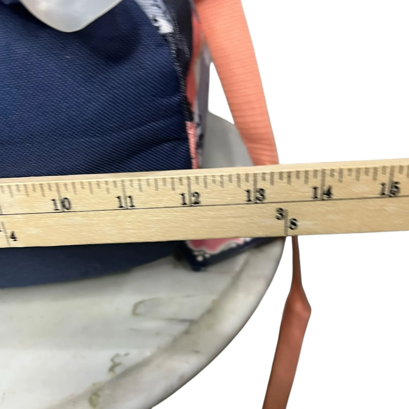 Emma & Chloe Backpack Gray Peach Geometric Abstract Modern School Travel Casual - Image 13