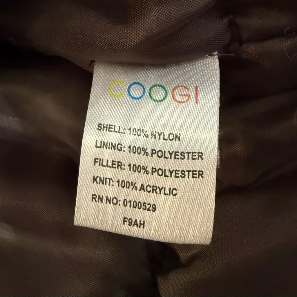 Vintage COOGI Long Puffer Coat Cinch Waist Women’s 2X Brown/Gold Large Back Logo - Image 9