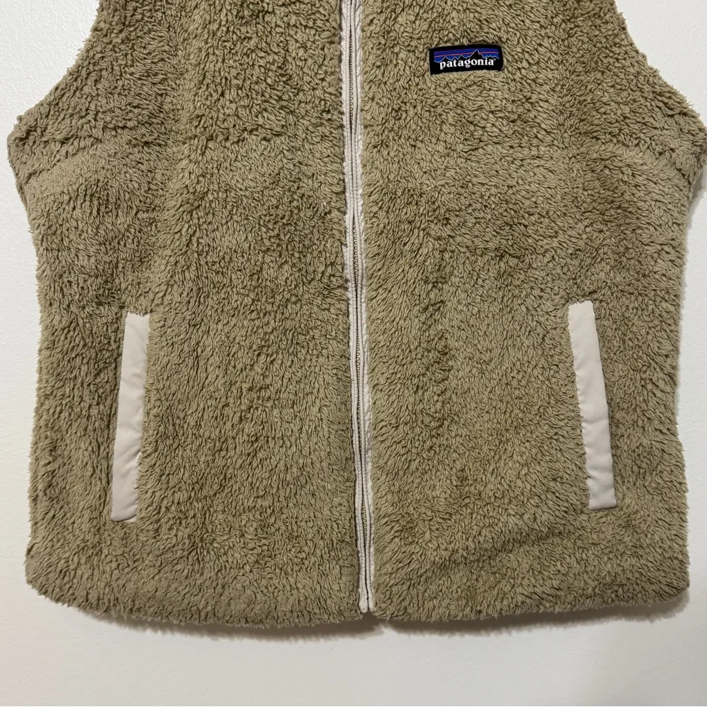 Patagonia Los Gatos Vest Women’s Size Large Full Zip Sherpa Tan Fall Winter - Image 5