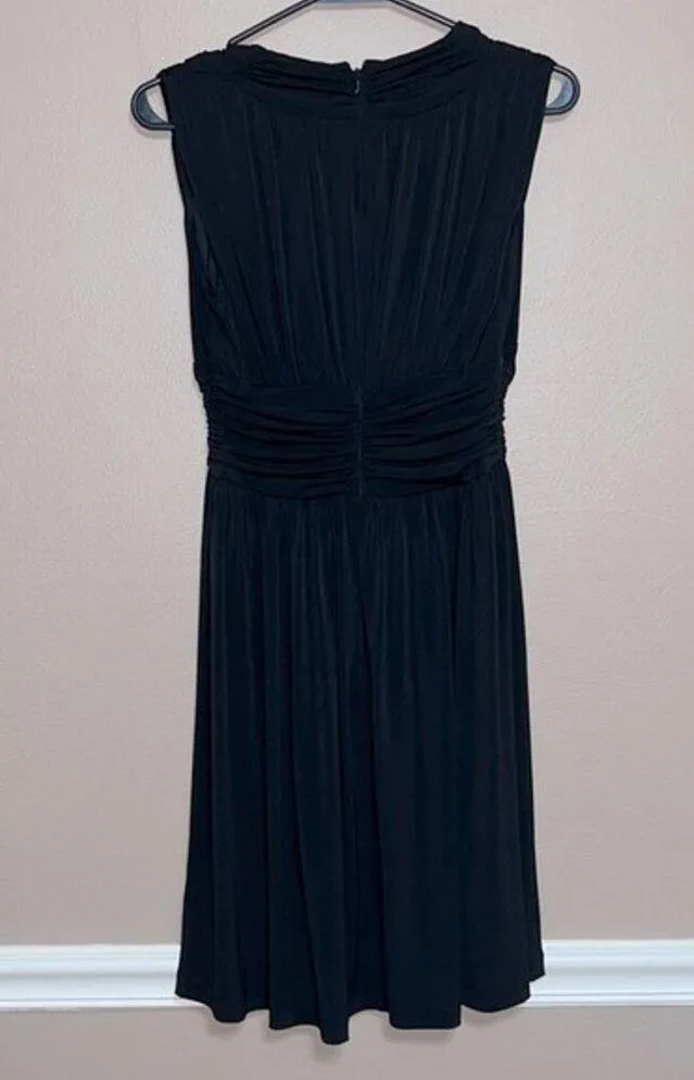 Women’s Boston Proper Black v-neckline sleeveless mini dress cocktail formal - Image 3