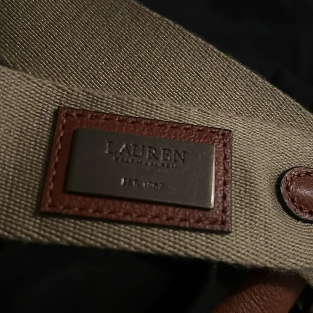 Ralph Lauren Studded Leather Noa Crossbody with Front Pockets, Brown, New w/Tag - Image 7