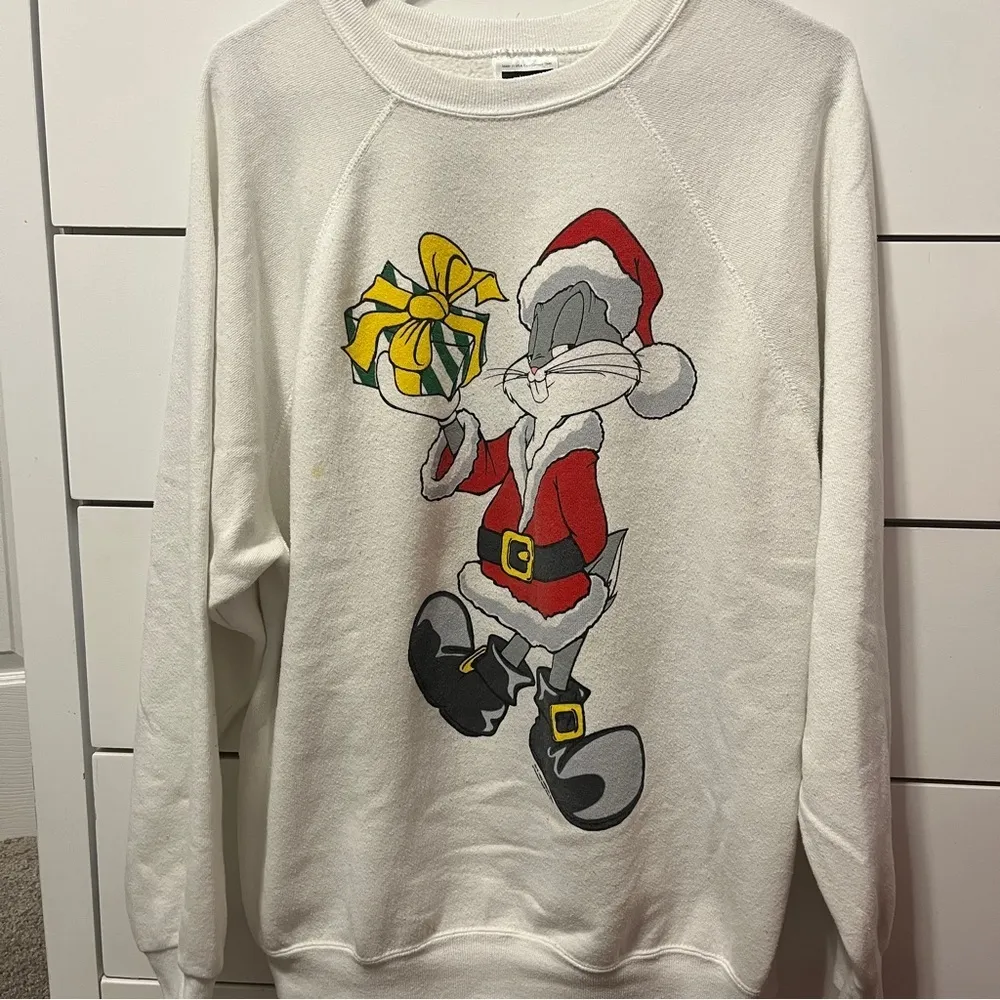 Vintage Bugs Bunny Christmas Crewneck Size XL - Image 2