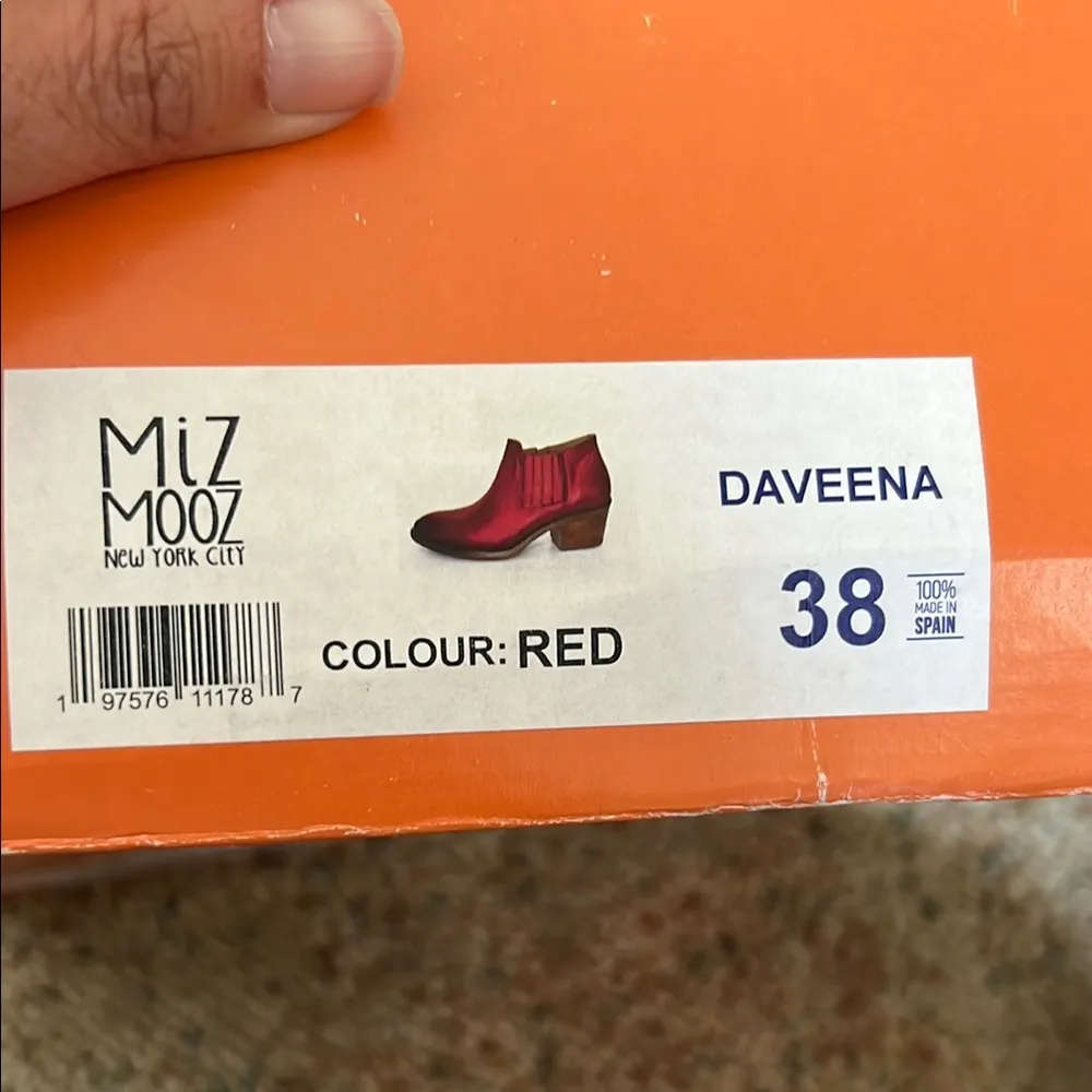 Miz Mooz Red Ankle Booties with Western Flair - Image 2