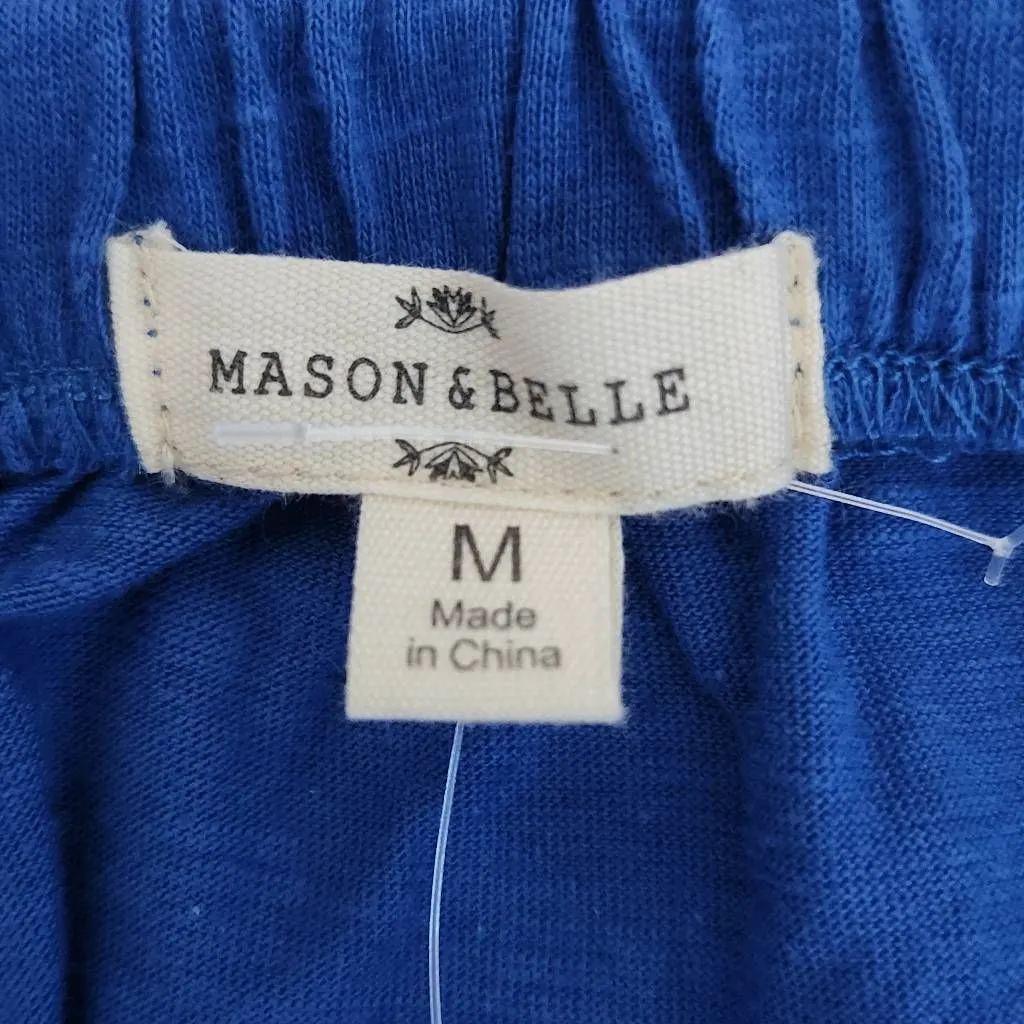 Mason & Belle Blue Knit Top with Embroidered Puffy Sleeves NWT Size Medium - Image 6