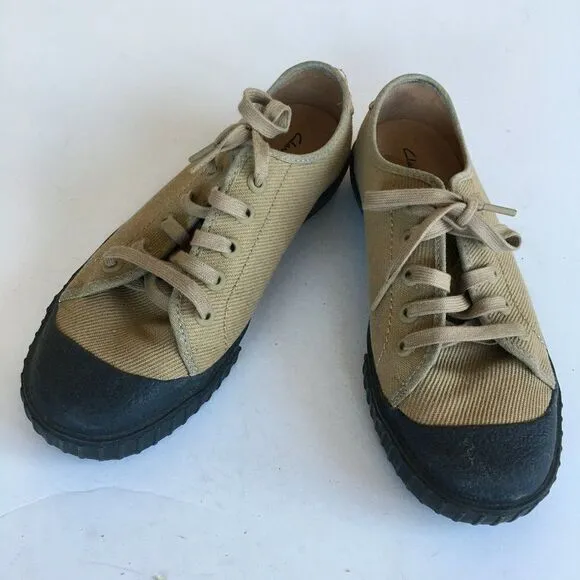 Clarks active lace‎ up Athletic Shoes Womens Size 8.5M Comfy Beige Black - Image 2